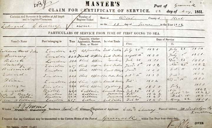 Record of Ships Served On - National Maritime Museum (UK)