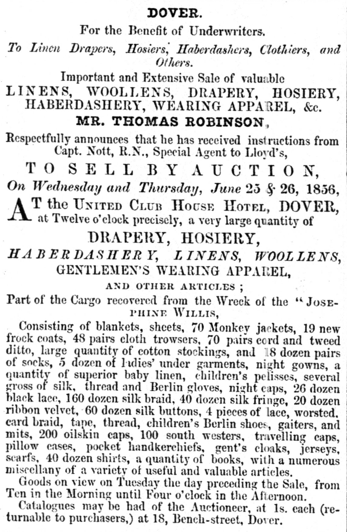 Auction 25 / 26 April 1856