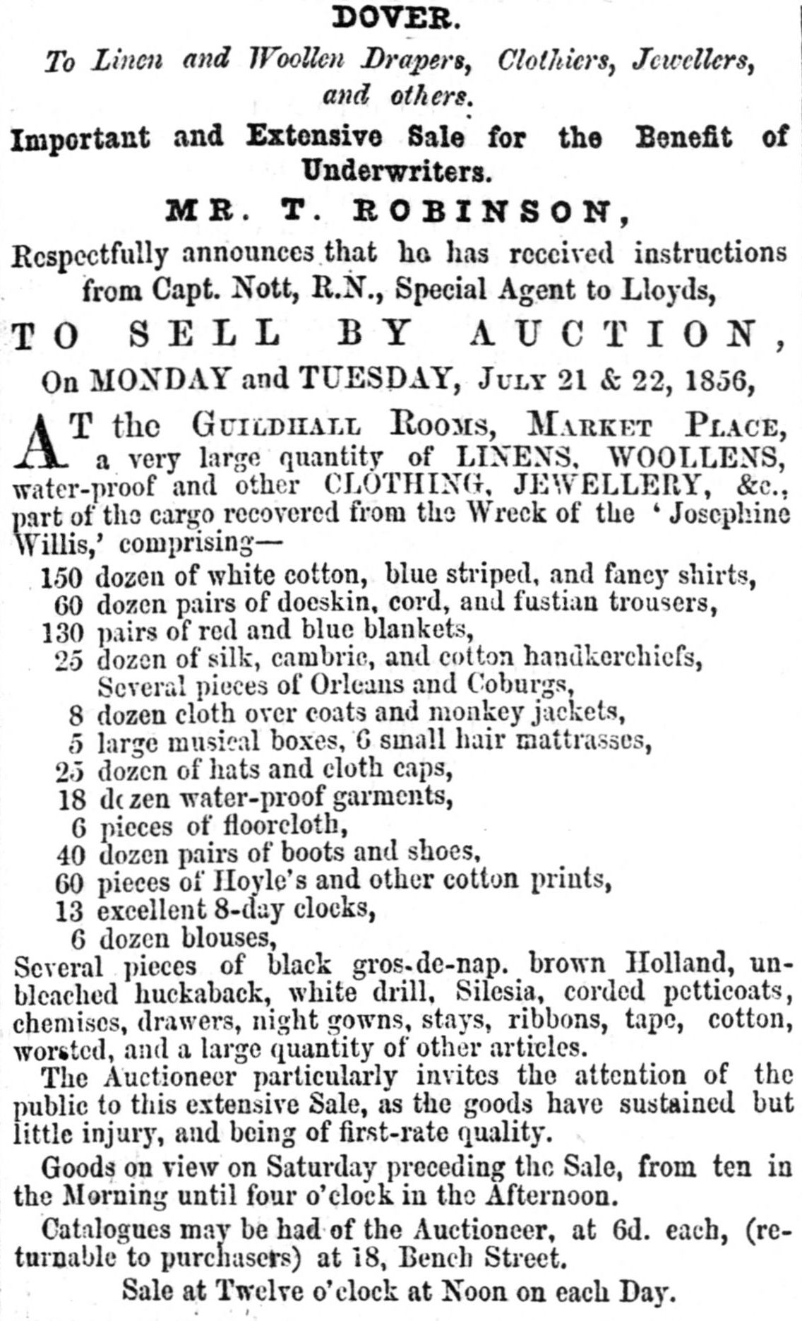 Auction 21 / 22 July 1856