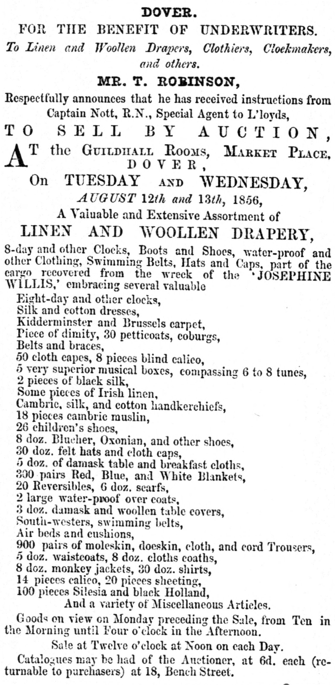 Auction 12 / 13 August 1856